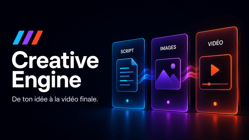 Aperçu Gumroad de Creative Engine : script, images, vidéo